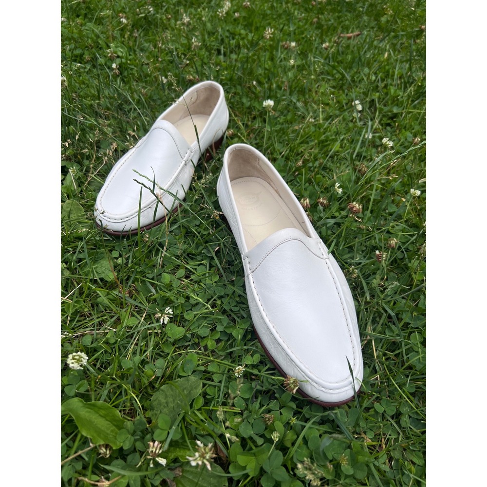 Florsheim Loafers Mens 10.5 3E White NWOT Vintage Leather Moc Toe Dress Shoes